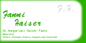 fanni haiser business card